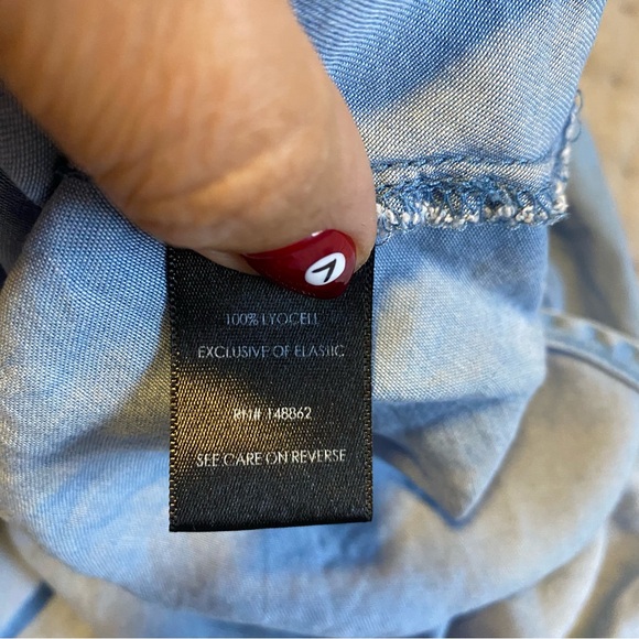 Torrid Blue Chambray Off-Shoulder Smocked Skater Dress - Picture 6 of 7